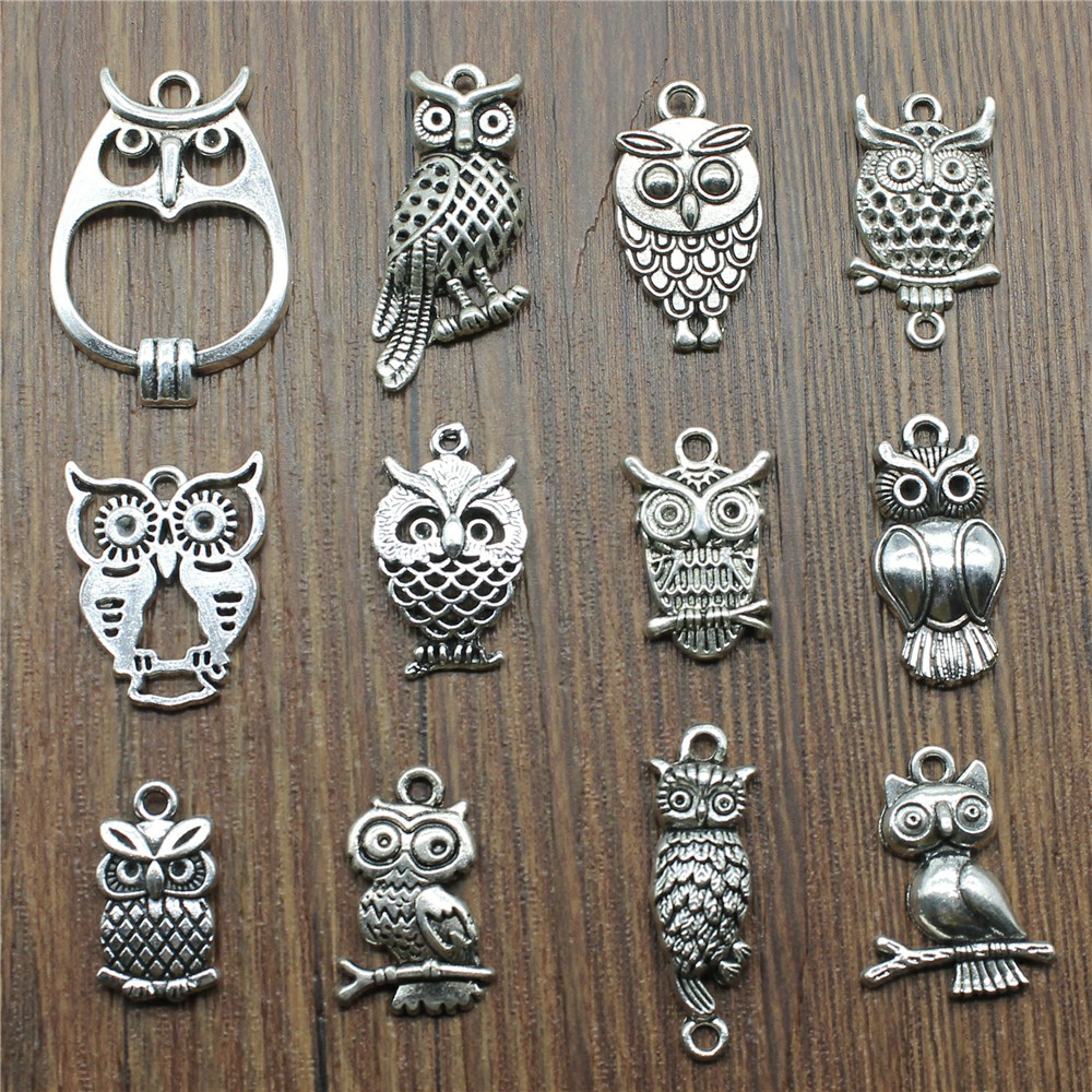 Vintage Fashion Blog - 10pcs Charms Owl Antique Silver Color
