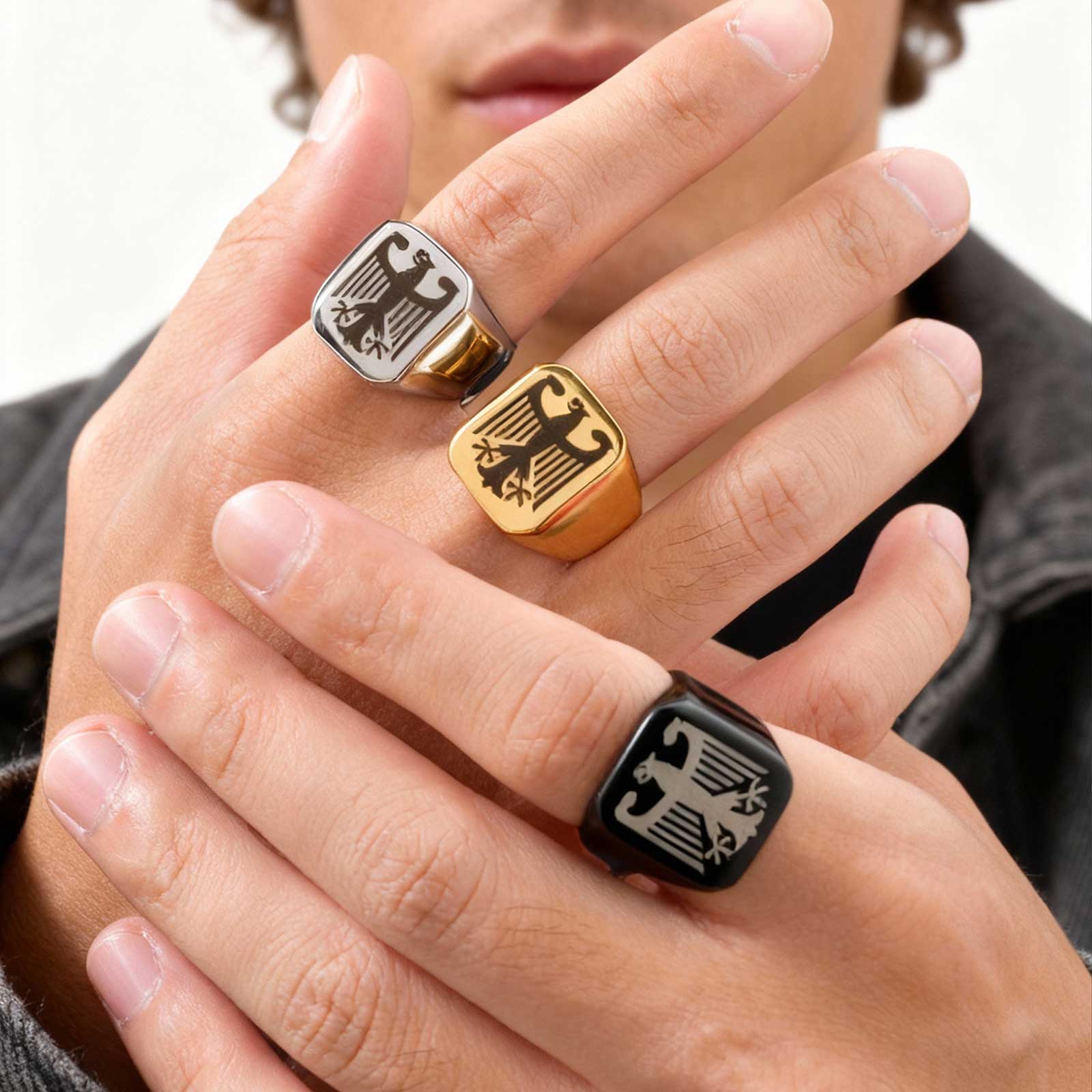 Vintage Fashion Rings For Women - Custom Flying Hawk Eagle Ring Cool