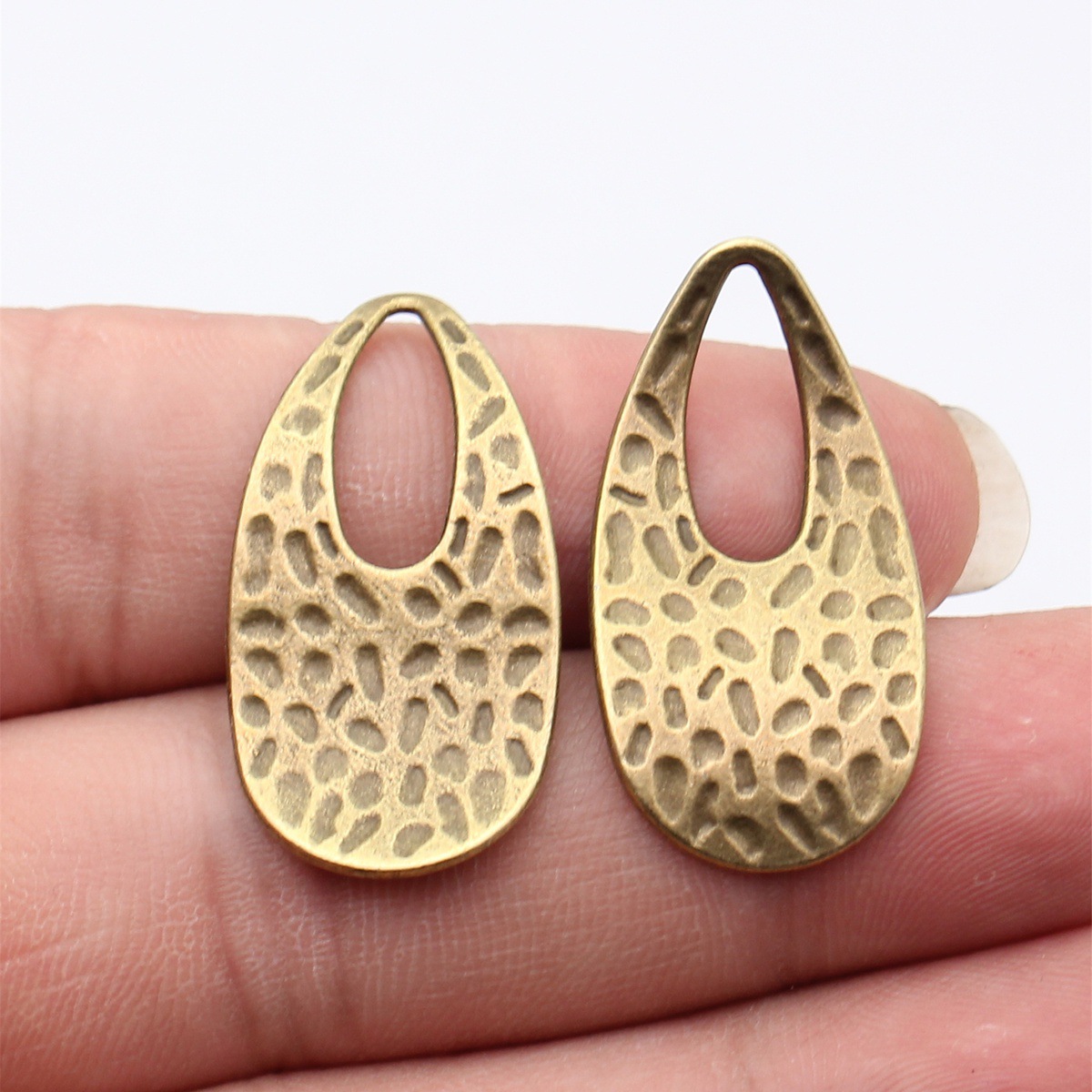 Vintage Fashion Blog - 10pcs 34x18mm 5 Colors Hammered Teardrop