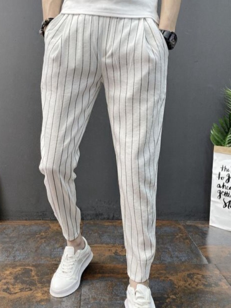 Slim Fit Striped Male Cropped  - Vintage Fashion For Sale review and price