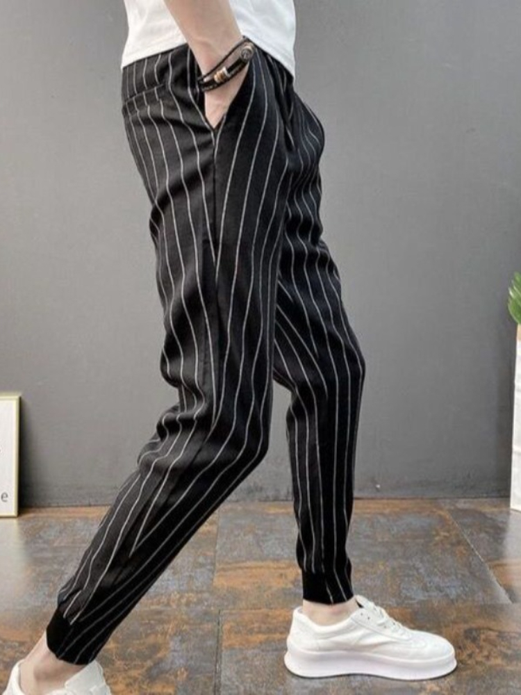 Slim Fit Striped Male Cropped  - Vintage Fashion For Sale review and price