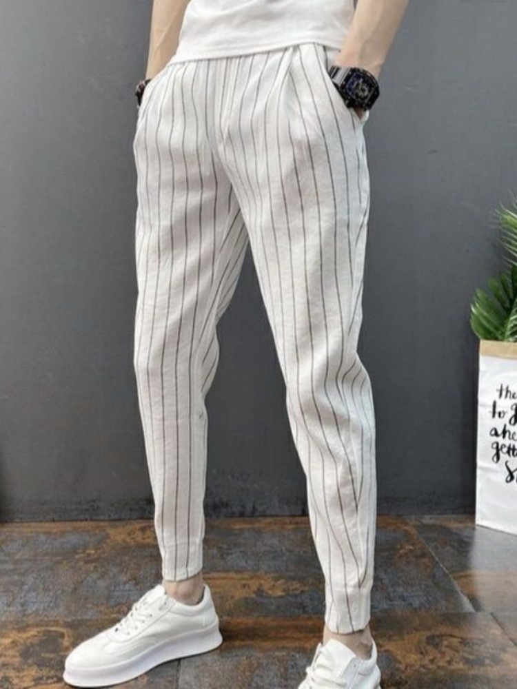 Slim Fit Striped Male Cropped  - Vintage Fashion For Sale review and price