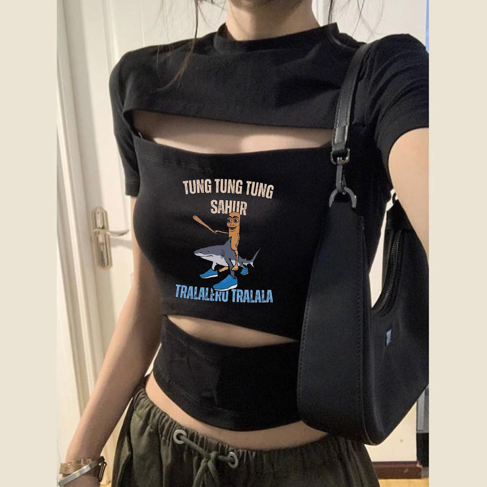 Tung Tung Sahur crop top women - Vintage Fashion For Sale review and price