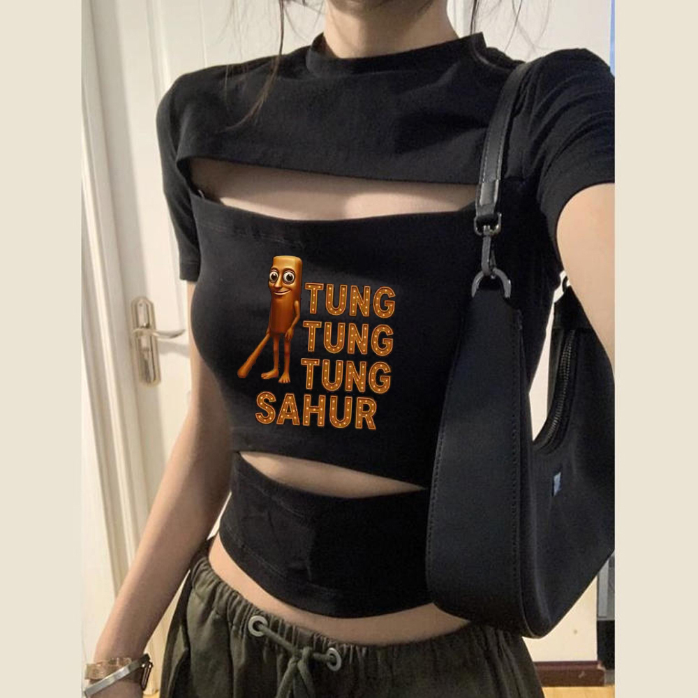 Tung Tung Sahur crop top women - Vintage Fashion For Sale review and price