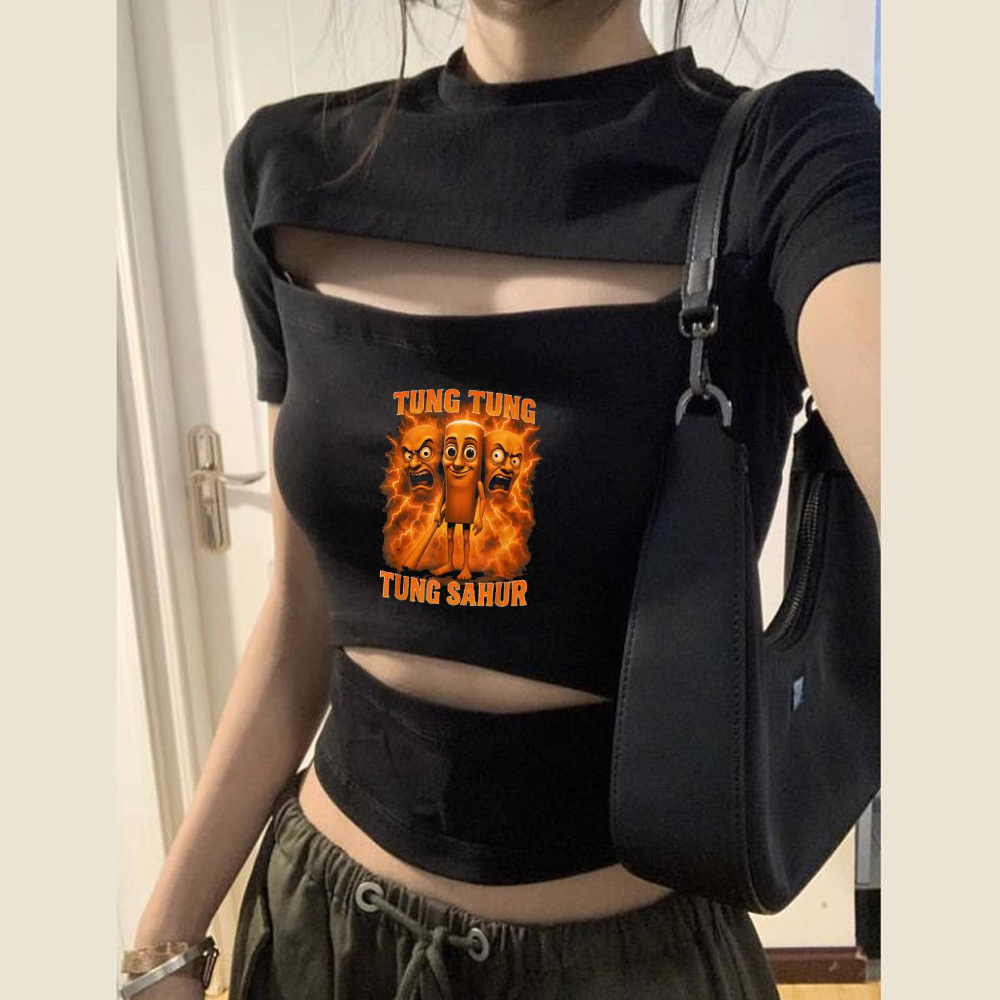 Tung Tung Sahur crop top women - Vintage Fashion For Sale review and price