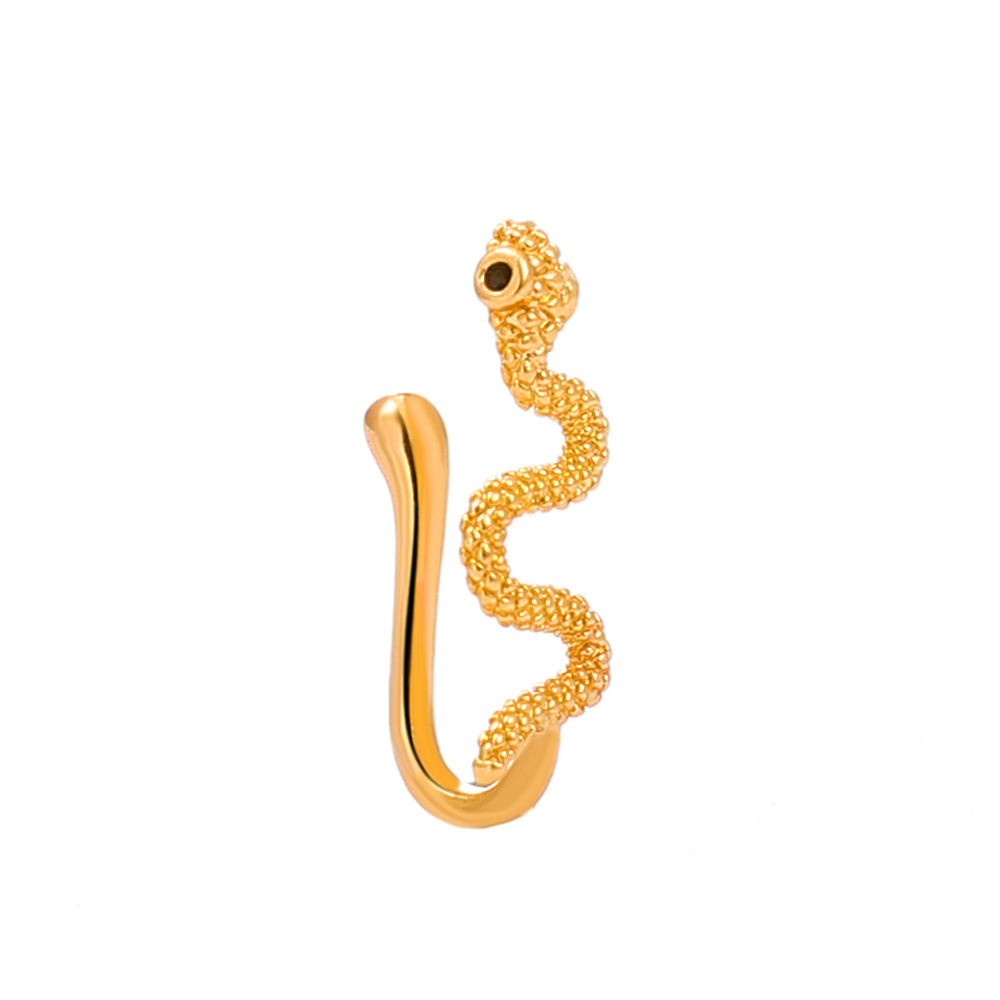 Gold Textured Snake Shape Nose - Vintage Fashion Rings For Women review and price