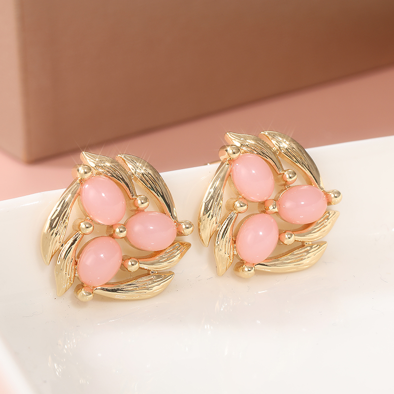 Vintage Inlay Pink Stone Flowe - Vintage Fashion Vogue review and price